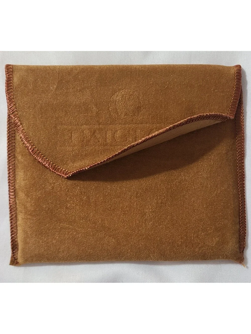 Vtg L’Aiglon Leather Bifold Wallet & Dust Cover Sz Small Dark Brown 10 CC Slots